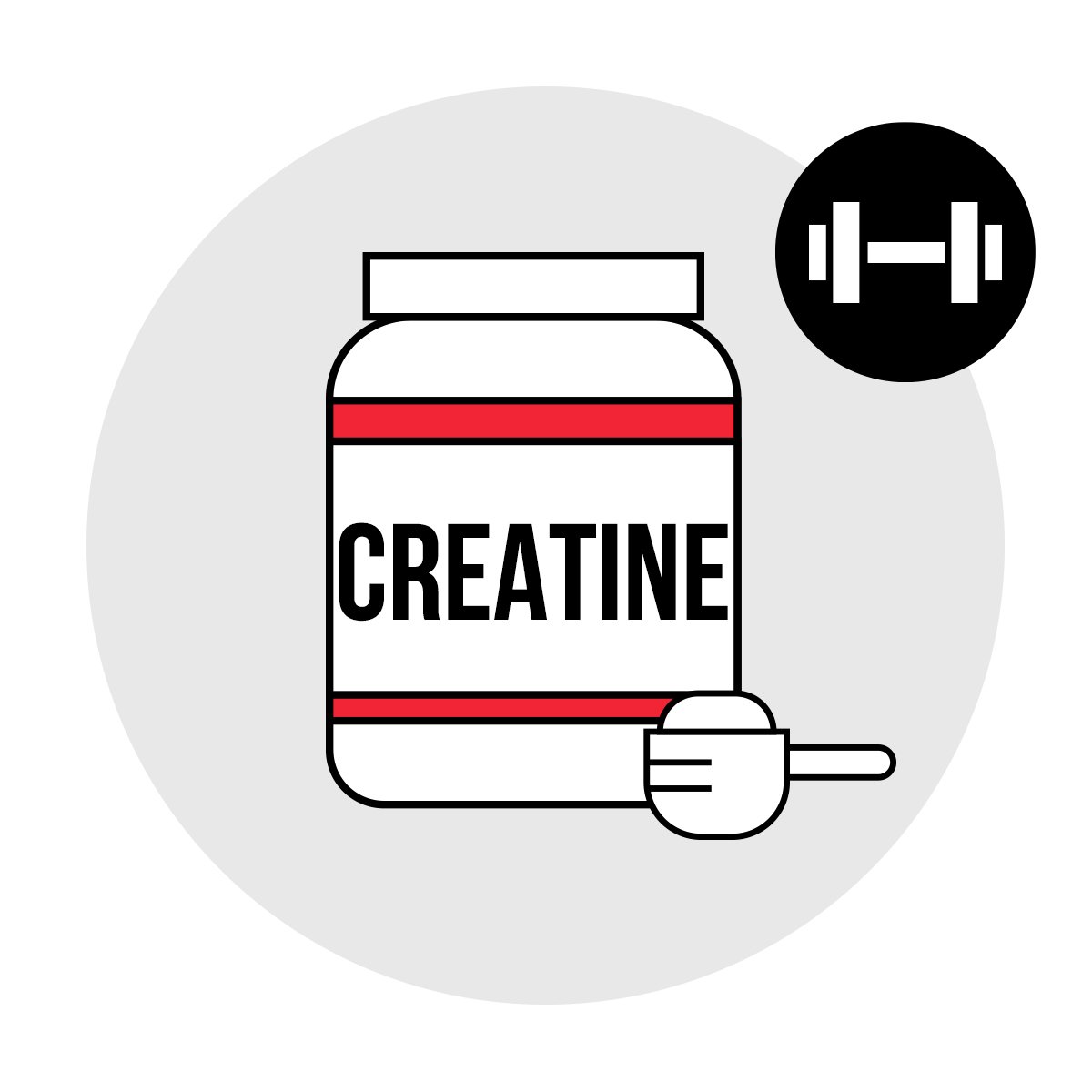 Creatine monohydrate powder product image.
