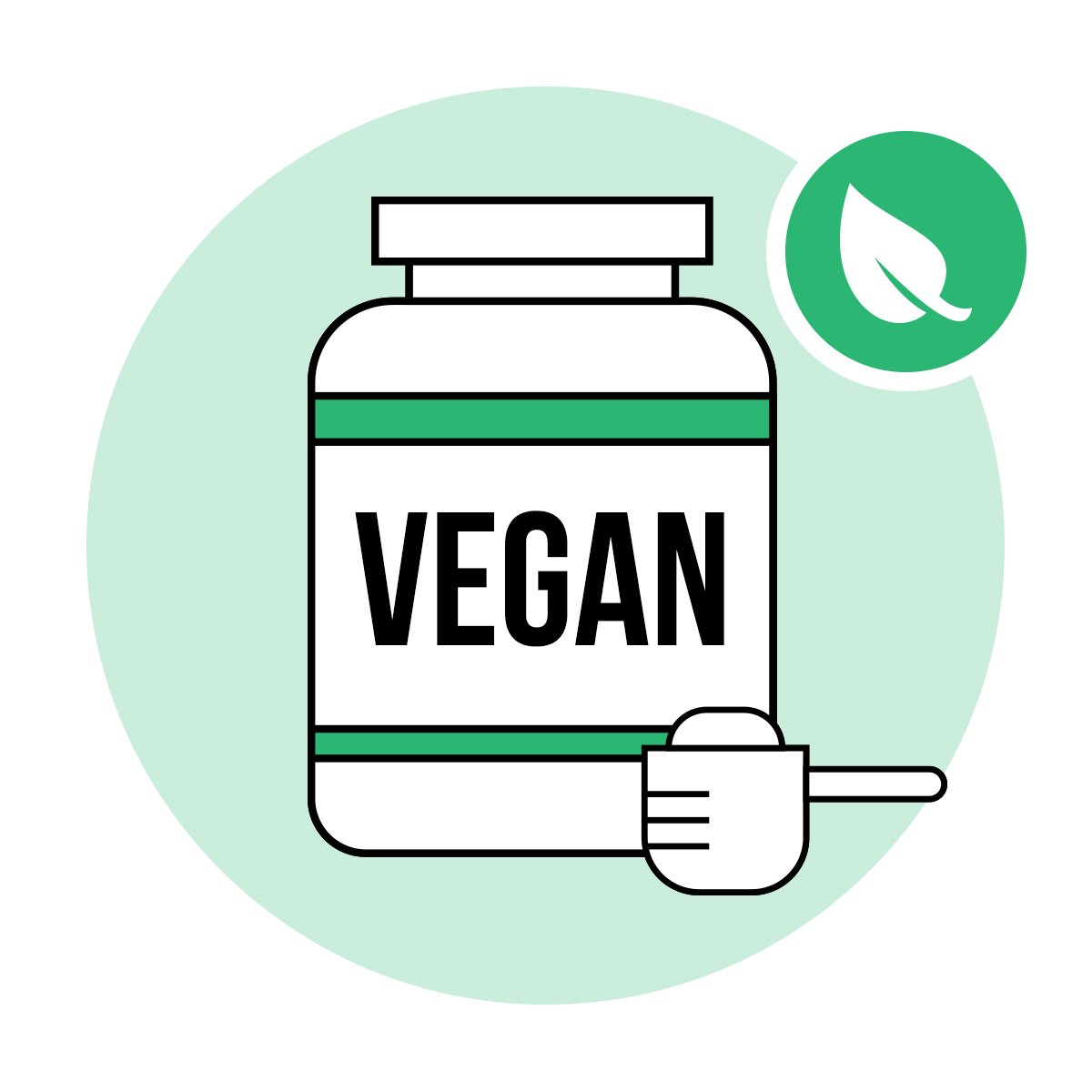 Plant based protein powder product image.
