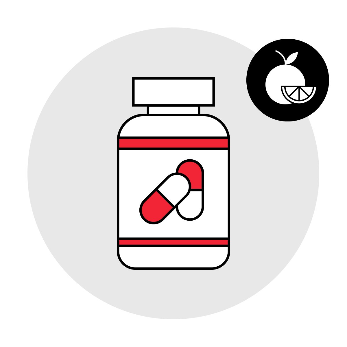 Vitamin capsules product image.
