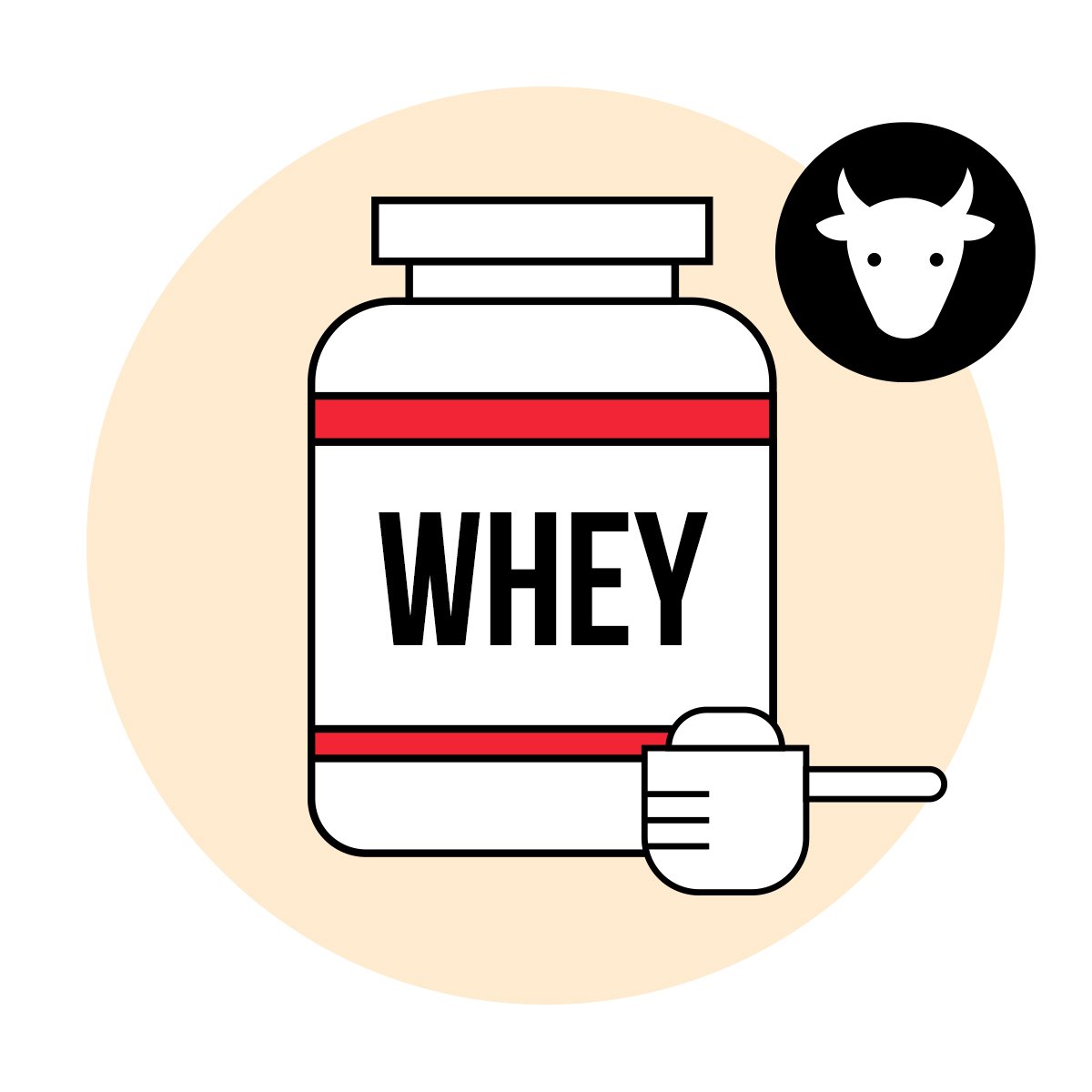 Whey protein powder product image.